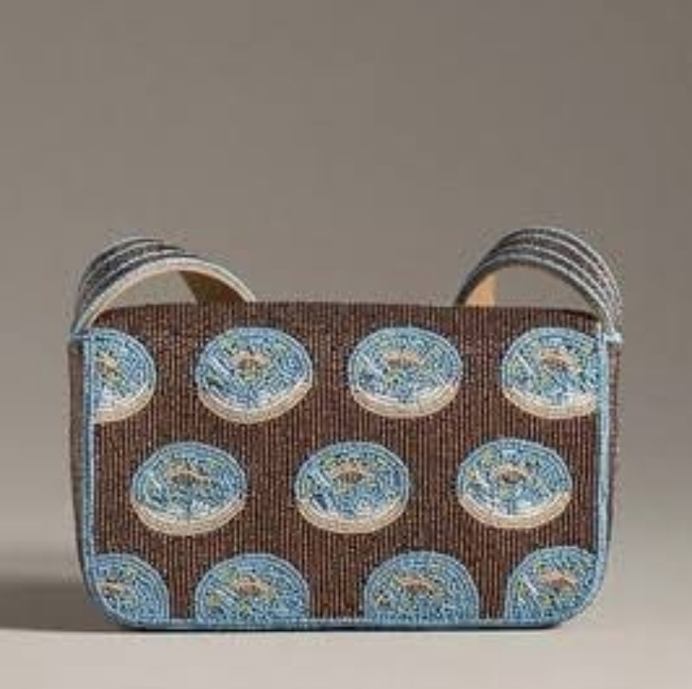 NWT Anthro The Fiona Beaded Bag: Food and Drink Edition Donuts - Picture 2 of 3